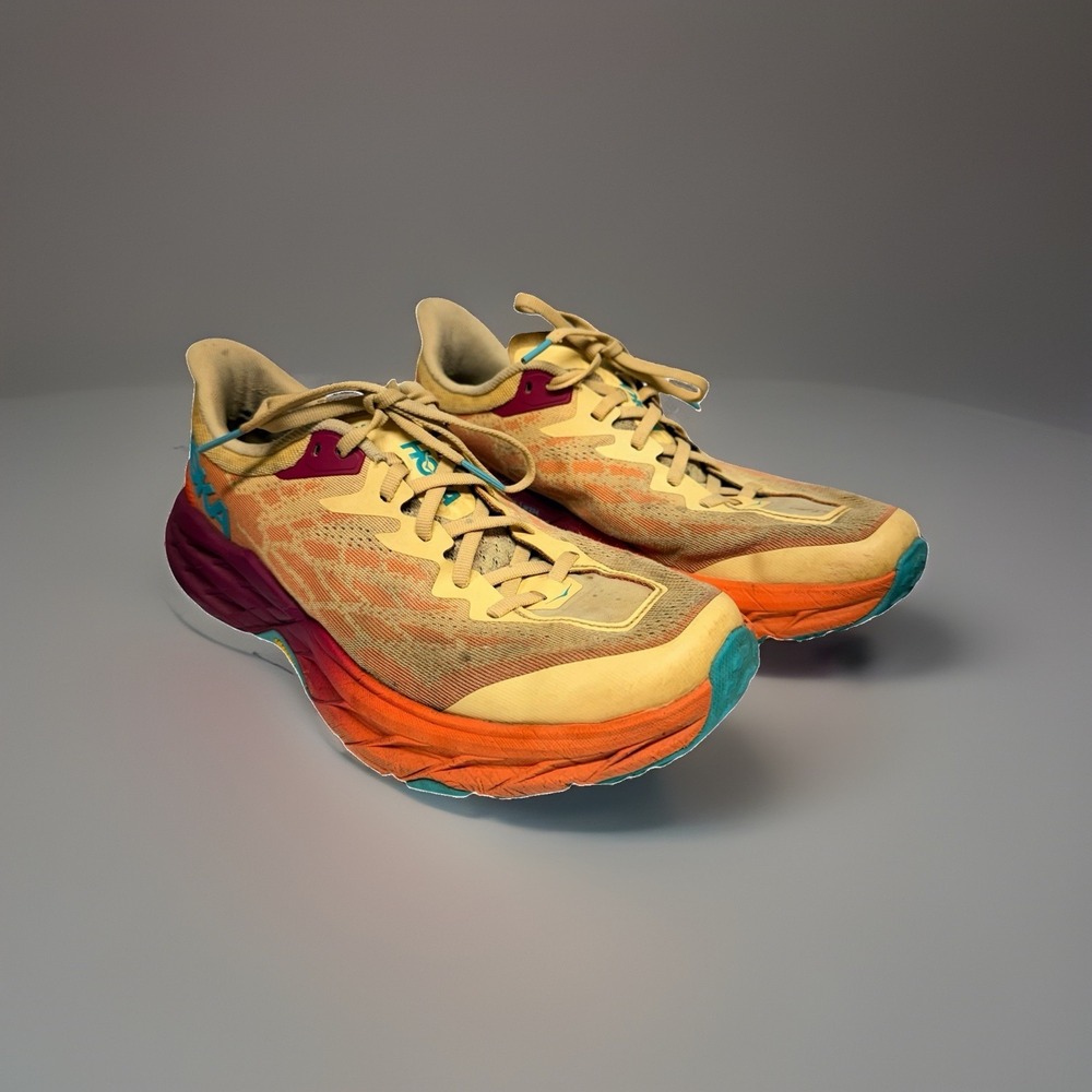 HOKA‎ One One Speedgoat 5 Women's Trail Running Shoes US 10.5B Beige Orange